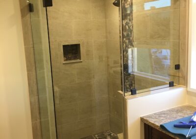 Frameless Shower Enclosure Example with two angles