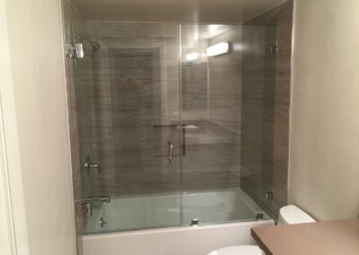 Frameless Shower Enclosure Example with one door and single panel