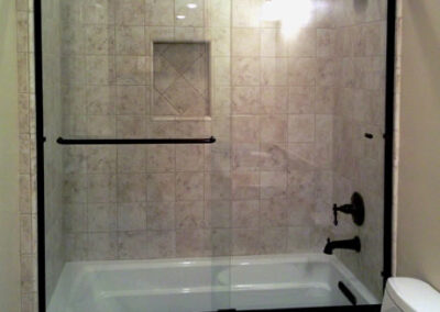 Frameless Shower Enclosure Example with tub