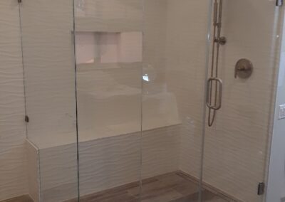 Frameless Shower Enclosure Example floor to ceiling