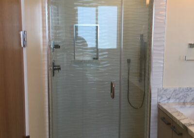 Frameless Shower Enclosure Example with one panel and one door
