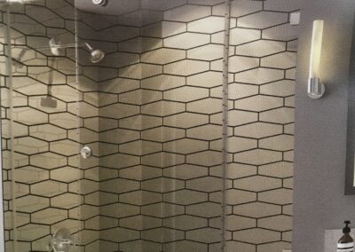 Frameless Shower Enclosure Example with a beautiful tinted glass