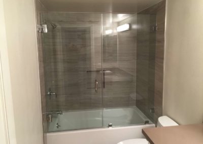 california frameless glass shower door installation in with tub, single door